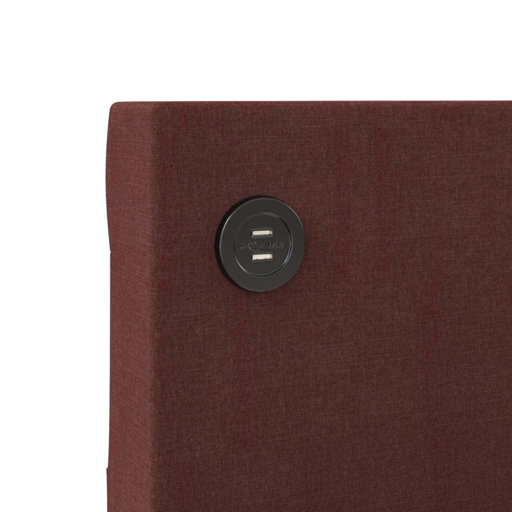 Tagesbett mit Matratze USB Lila Stoff 90x200 cm