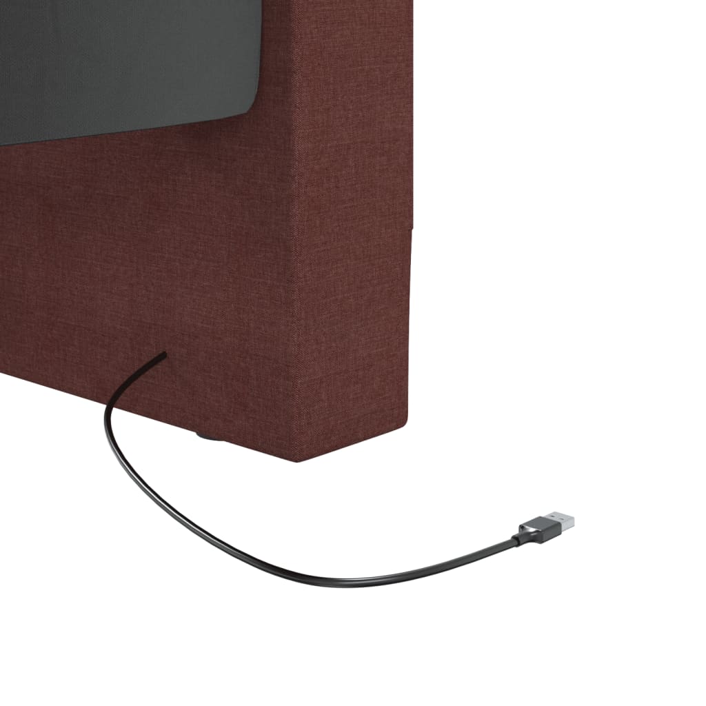 Tagesbett mit Matratze USB Lila Stoff 90x200 cm