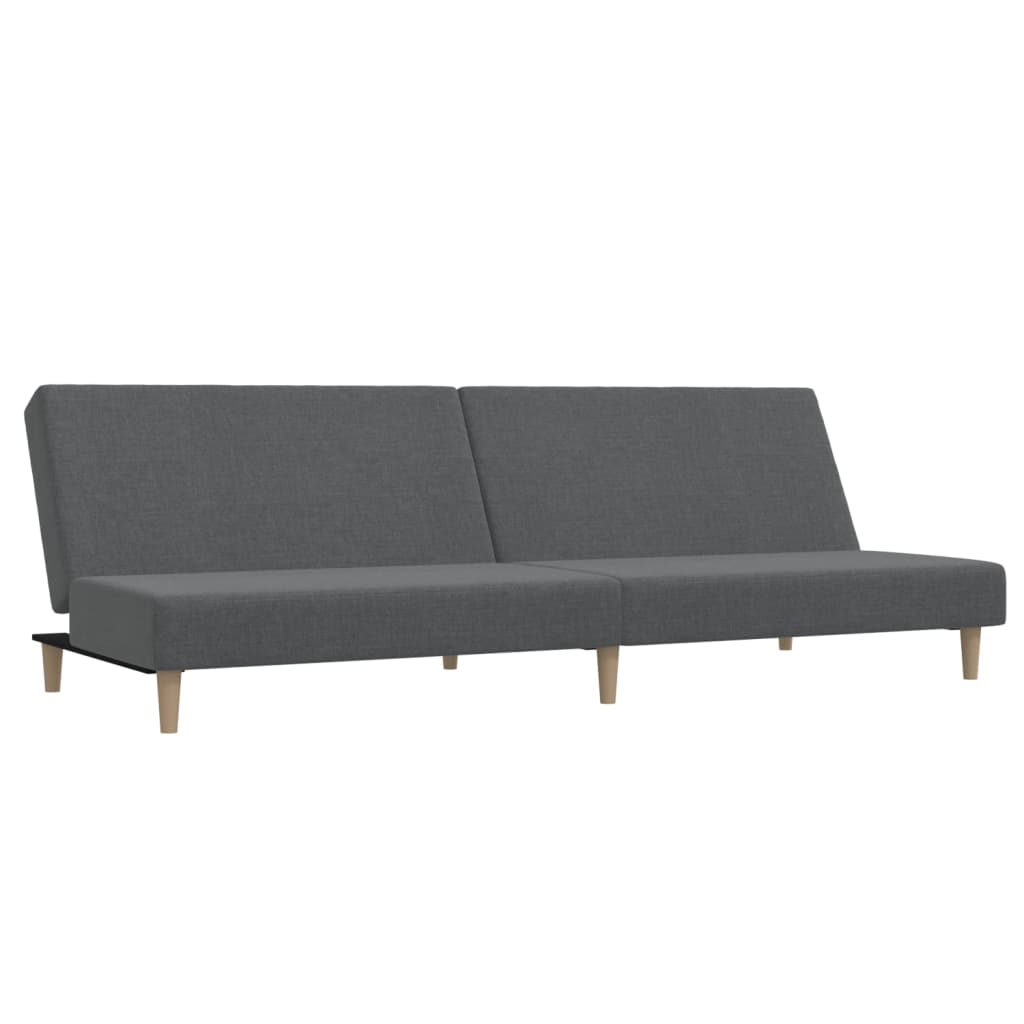 Schlafsofa 2-Sitzer mit Fußhocker Hellgrau Stoff