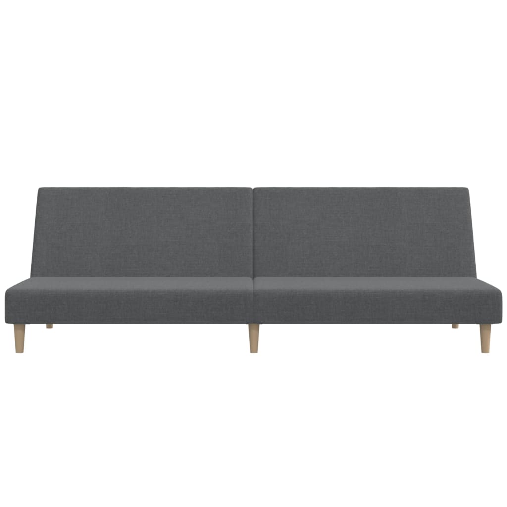 Schlafsofa 2-Sitzer mit Fußhocker Hellgrau Stoff