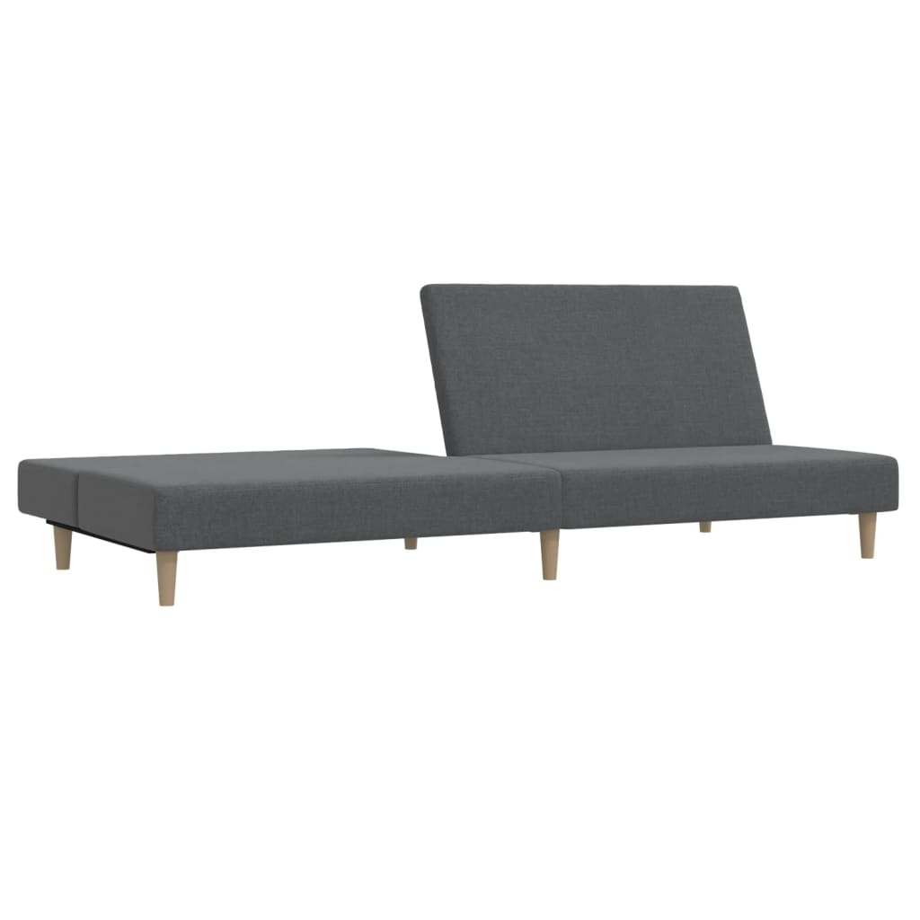 Schlafsofa 2-Sitzer mit Fußhocker Hellgrau Stoff