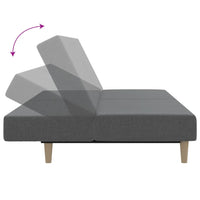Thumbnail for Schlafsofa 2-Sitzer mit Fußhocker Hellgrau Stoff