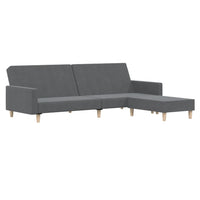 Thumbnail for Schlafsofa 2-Sitzer mit Fußhocker Hellgrau Stoff