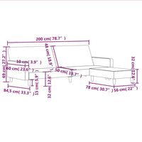 Thumbnail for Schlafsofa 2-Sitzer mit Fußhocker Hellgrau Stoff