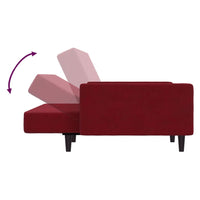 Thumbnail for Schlafsofa 2-Sitzer mit Fußhocker Weinrot Samt