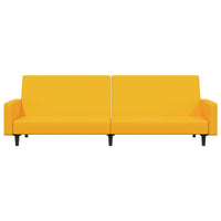 Thumbnail for Schlafsofa 2-Sitzer mit Fußhocker Gelb Samt