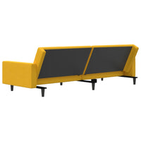 Thumbnail for Schlafsofa 2-Sitzer mit Fußhocker Gelb Samt