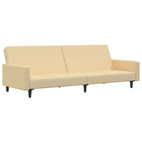 Thumbnail for Schlafsofa 2-Sitzer mit Fußhocker Creme Samt