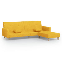 Thumbnail for Schlafsofa 2-Sitzer mit Fußhocker Gelb Stoff