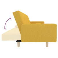 Thumbnail for Schlafsofa 2-Sitzer mit Fußhocker Gelb Stoff
