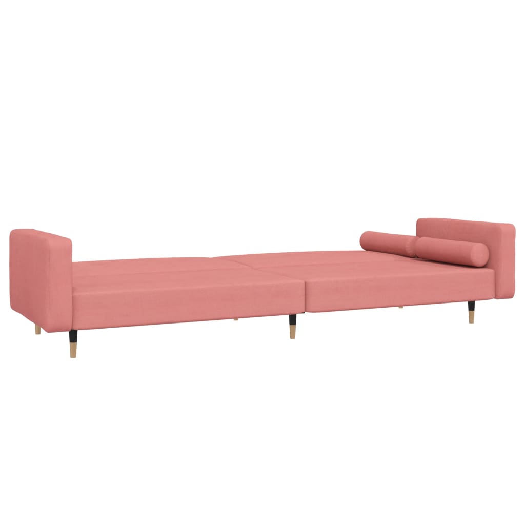 Schlafsofa 2-Sitzer mit Hocker Rosa Samt