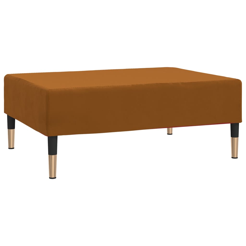 Schlafsofa 2-Sitzer mit Hocker Braun Samt