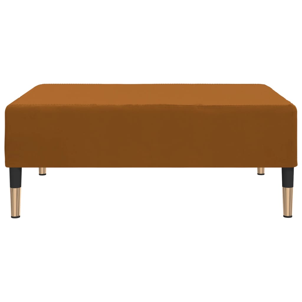 Schlafsofa 2-Sitzer mit Hocker Braun Samt