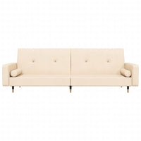 Thumbnail for Schlafsofa 2-Sitzer mit Hocker Creme Samt