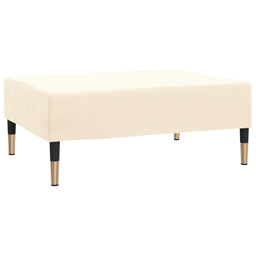 Schlafsofa 2-Sitzer mit Hocker Creme Samt