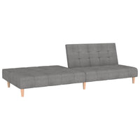 Thumbnail for Schlafsofa 2-Sitzer mit Fußhocker Hellgrau Stoff