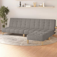 Thumbnail for Schlafsofa 2-Sitzer mit Fußhocker Hellgrau Stoff