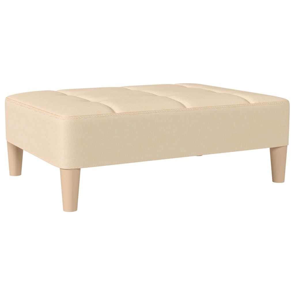 Schlafsofa 2-Sitzer mit Fußhocker Creme Stoff