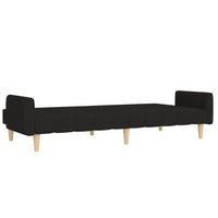 Thumbnail for Schlafsofa 2-Sitzer mit Fußhocker Schwarz Stoff