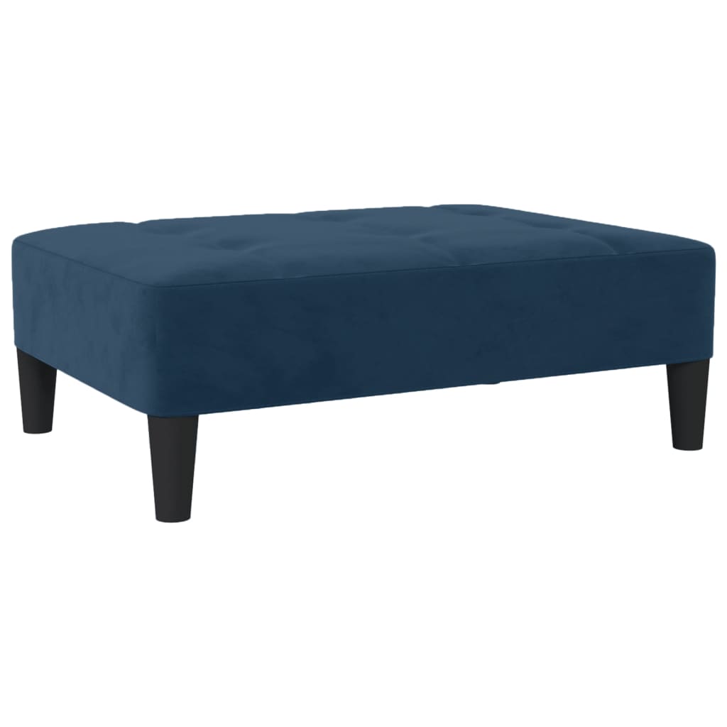 Schlafsofa 2-Sitzer mit Hocker Blau Samt