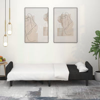 Thumbnail for Schlafsofa 2-Sitzer mit Hocker Schwarz Samt