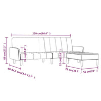 Thumbnail for Schlafsofa 2-Sitzer mit Hocker Gelb Samt