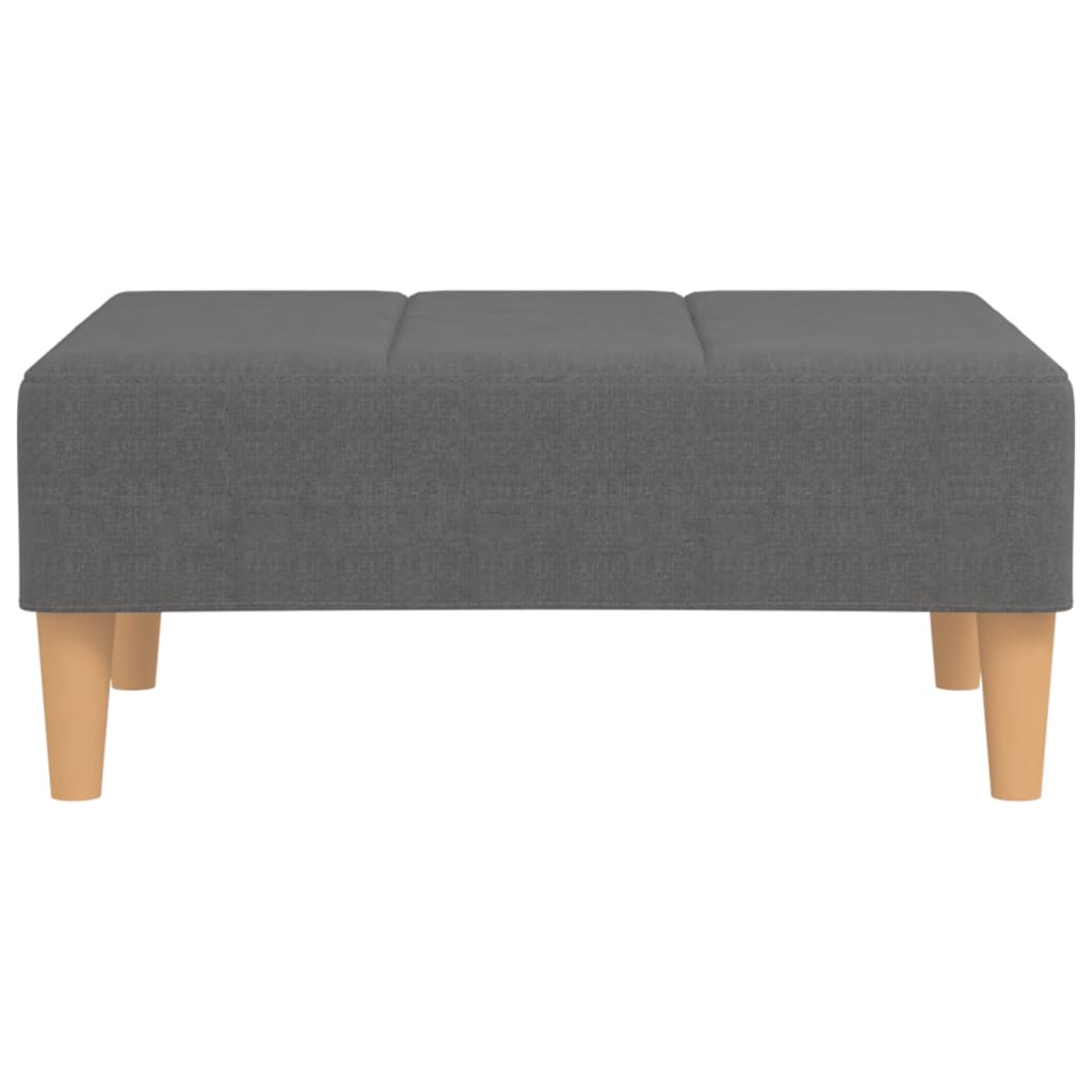 Schlafsofa 2-Sitzer mit 2 Kissen & Hocker Hellgrau Stoff