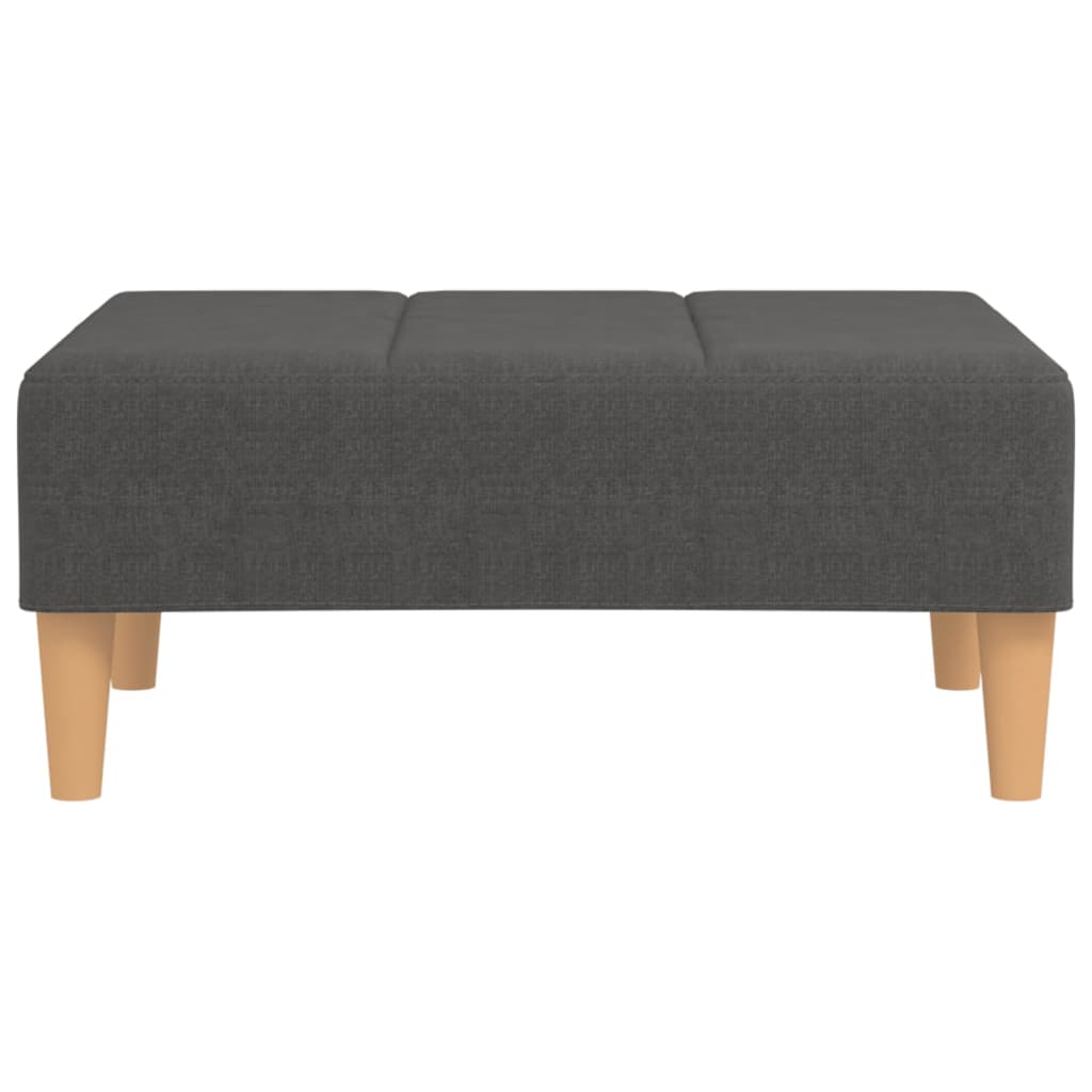 Schlafsofa 2-Sitzer mit 2 Kissen & Hocker Dunkelgrau Stoff