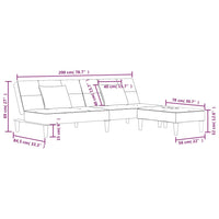 Thumbnail for Schlafsofa 2-Sitzer mit 2 Kissen & Hocker Schwarz Samt