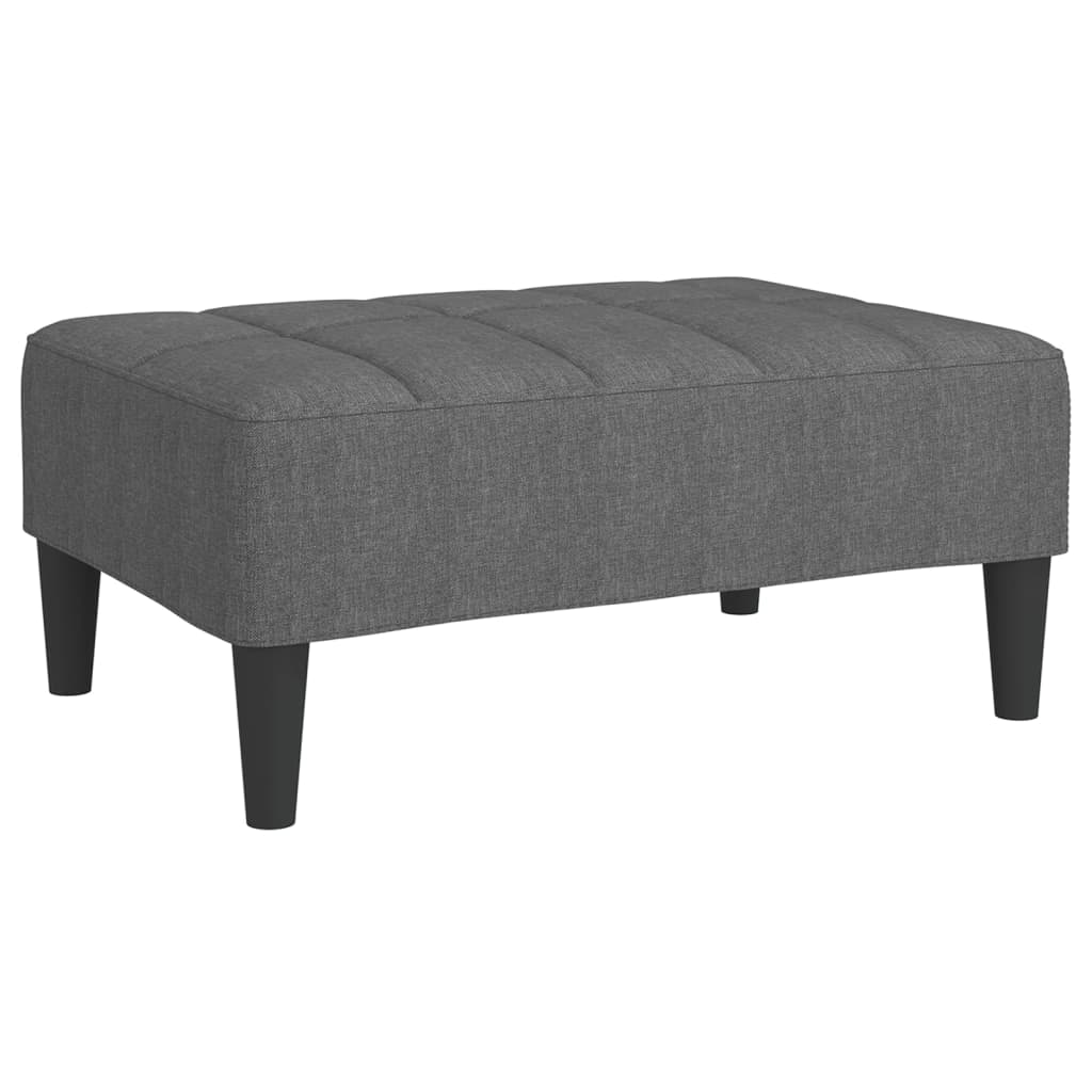 Schlafsofa 2-Sitzer mit 2 Kissen & Hocker Hellgrau Stoff