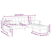 Thumbnail for Schlafsofa 2-Sitzer mit 2 Kissen & Hocker Creme Stoff