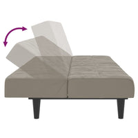 Thumbnail for Schlafsofa 2-Sitzer mit Hocker Hellgrau Samt
