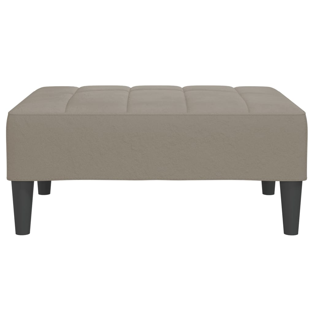 Schlafsofa 2-Sitzer mit Hocker Hellgrau Samt