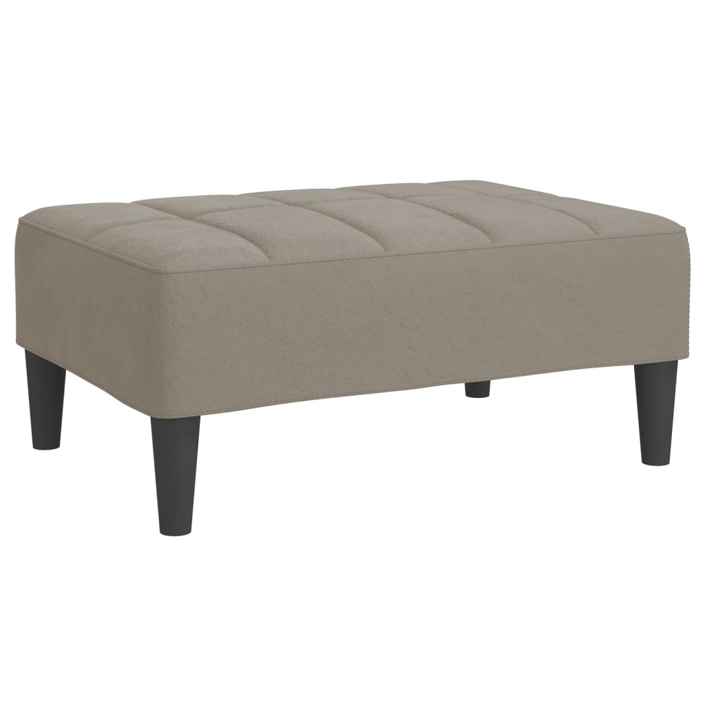 Schlafsofa 2-Sitzer mit Hocker Hellgrau Samt