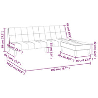 Thumbnail for Schlafsofa 2-Sitzer mit Hocker Hellgrau Samt