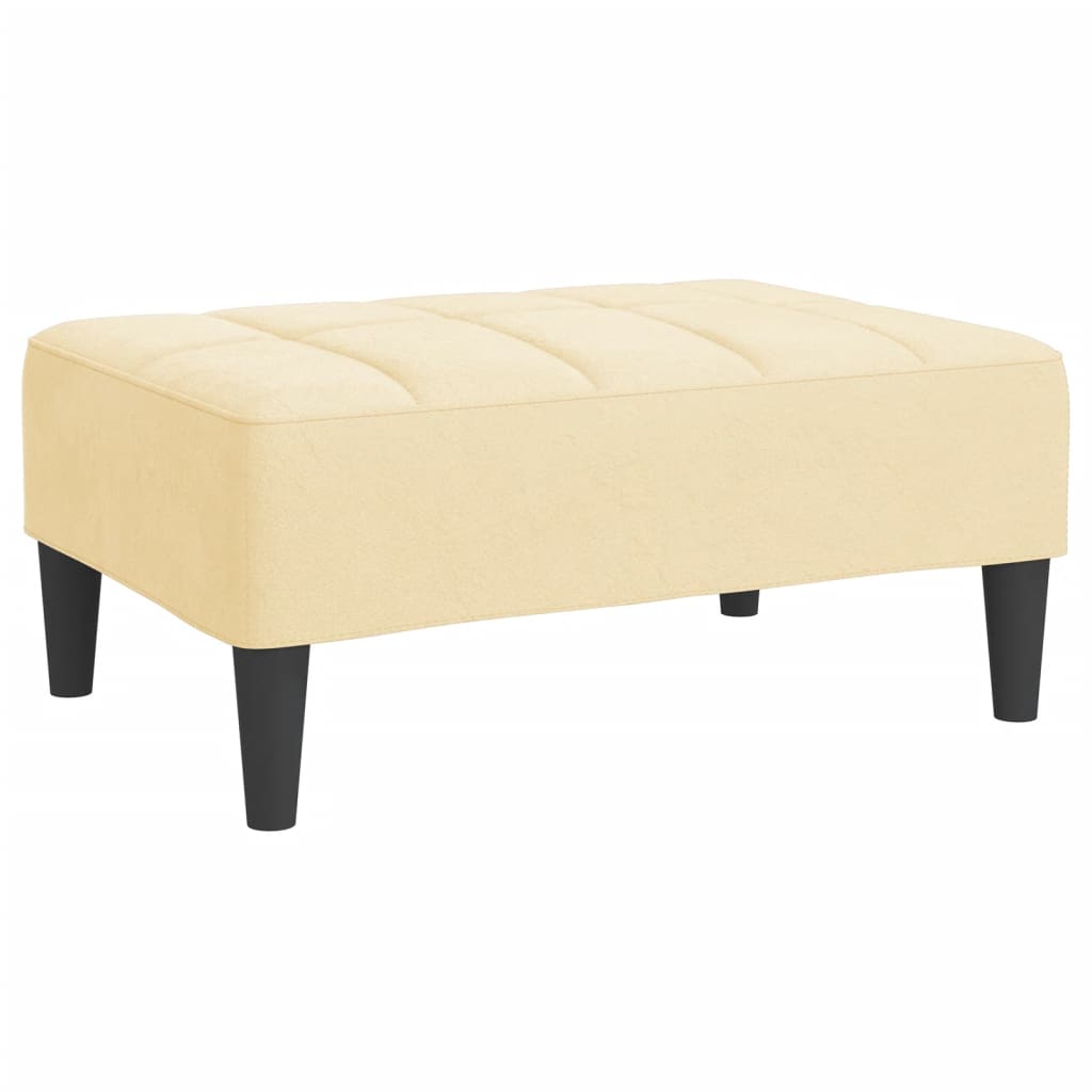 Schlafsofa 2-Sitzer mit Hocker Creme Samt
