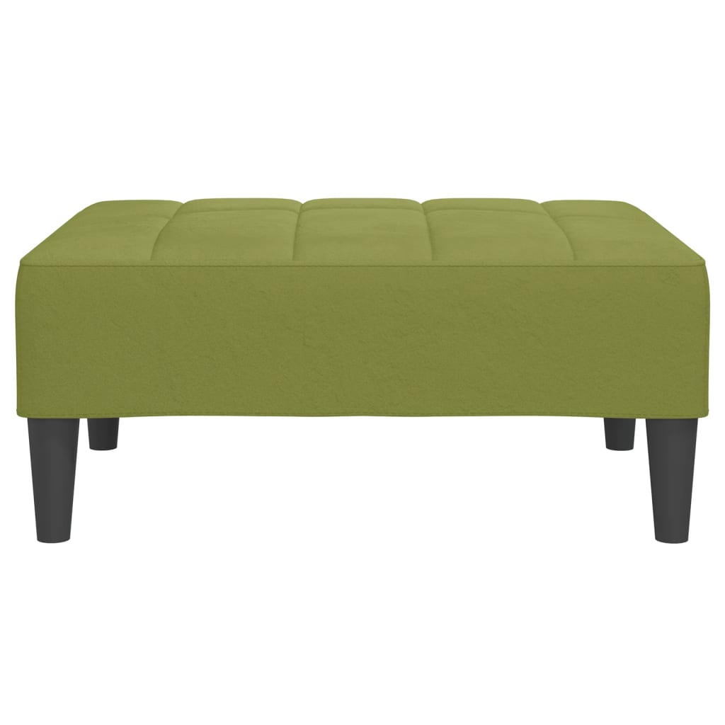 Schlafsofa 2-Sitzer mit 2 Kissen & Hocker Hellgrün Samt