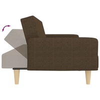 Thumbnail for Schlafsofa 2-Sitzer mit Fußhocker Braun Stoff