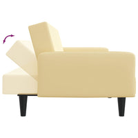 Thumbnail for Schlafsofa 2-Sitzer mit Hocker Creme Samt