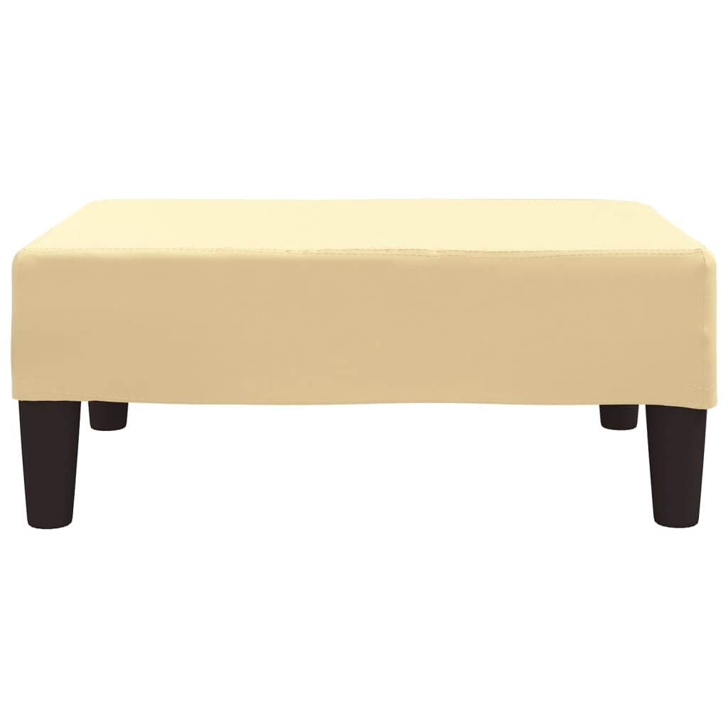 Schlafsofa 2-Sitzer mit Hocker Creme Samt
