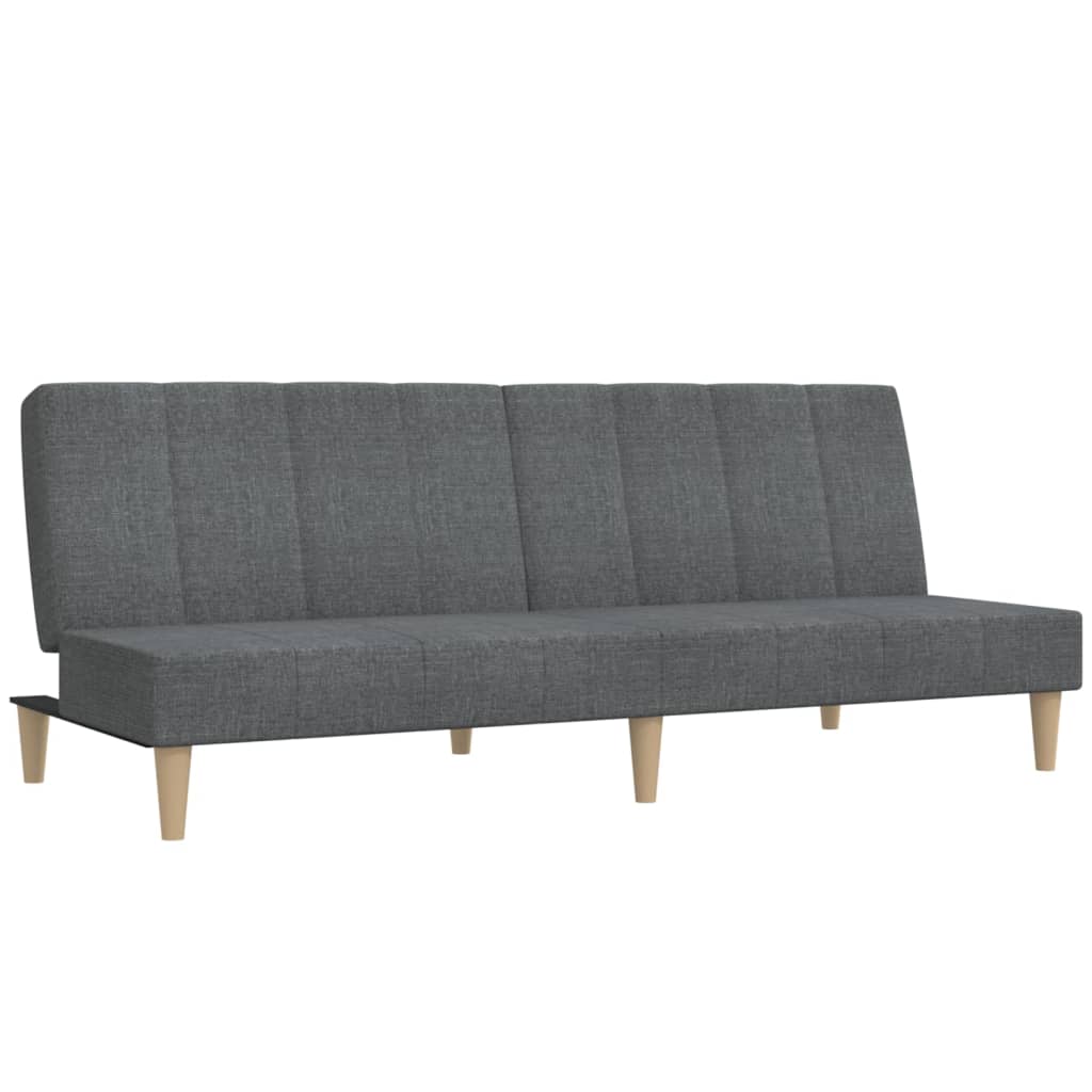 Schlafsofa 2-Sitzer mit Hocker Hellgrau Stoff
