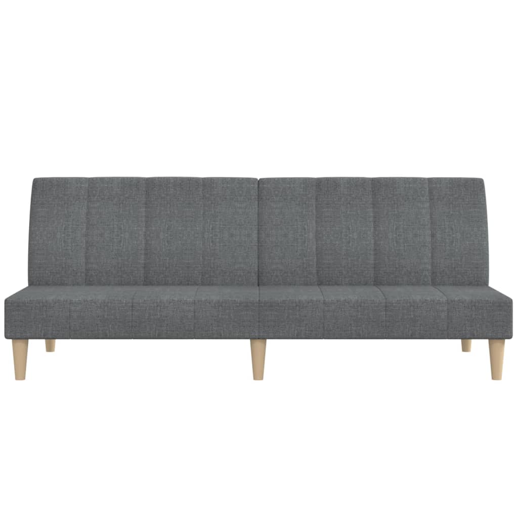 Schlafsofa 2-Sitzer mit Hocker Hellgrau Stoff