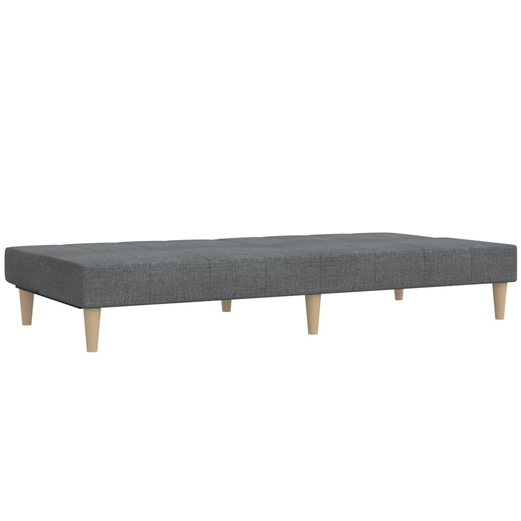 Schlafsofa 2-Sitzer mit Hocker Hellgrau Stoff