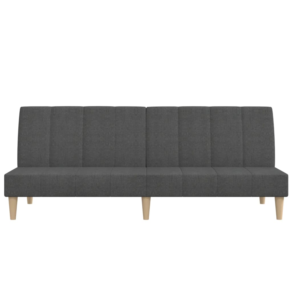 Schlafsofa 2-Sitzer mit Hocker Dunkelgrau Stoff