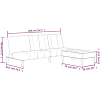 Thumbnail for Schlafsofa 2-Sitzer mit Hocker Dunkelgrau Stoff