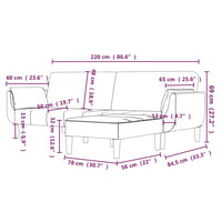 Thumbnail for Schlafsofa 2-Sitzer mit Hocker & Zwei Kissen Hellgrau Stoff