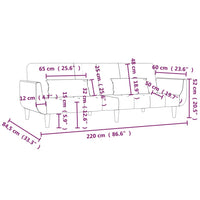 Thumbnail for Schlafsofa 2-Sitzer mit Hocker & Zwei Kissen Dunkelgrau Stoff