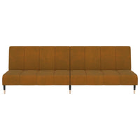 Thumbnail for Schlafsofa 2-Sitzer mit Hocker Braun Samt