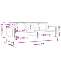 Thumbnail for Schlafsofa 2-Sitzer mit 2 Kissen und Fußhocker Schwarz Stoff