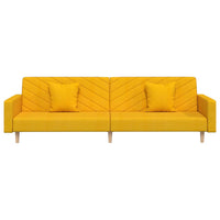 Thumbnail for Schlafsofa 2-Sitzer mit 2 Kissen und Fußhocker Gelb Stoff